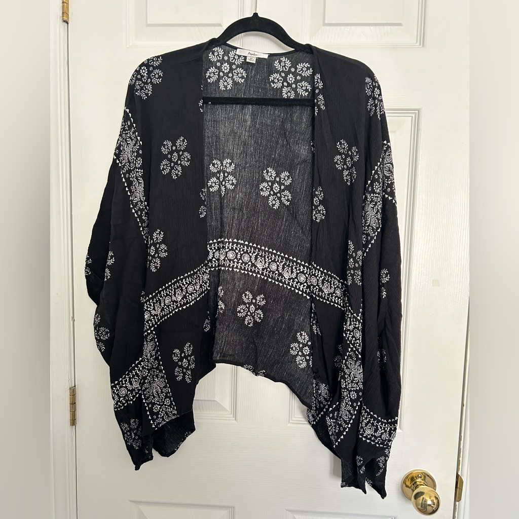 Patterned Drop Shoulder Jacket